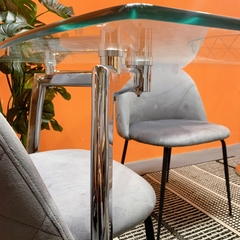 Mesa Vidrio 150x80 cms Patas Cromadas - Muebles de diseño | Gift Collection
