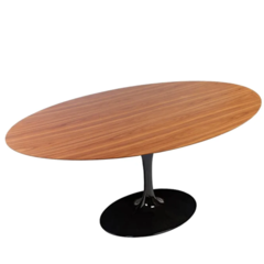 Mesa Baja Tulip Oval Madera Base Negra - comprar online