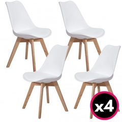 Set x4 Silla Tulip Blanca