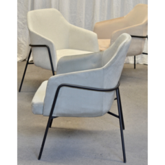 Sillón Individual Pollack Pana Gris Claro - Muebles de diseño | Gift Collection