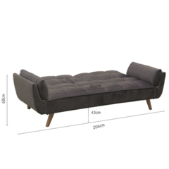 Sofa Cama Tampa Pana Gris Oscuro