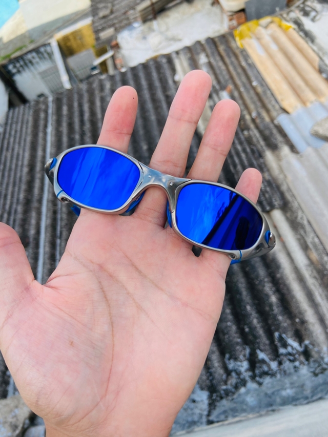Óculos De Sol Juliet Carbon Lente Dark Blue - Kit Azul