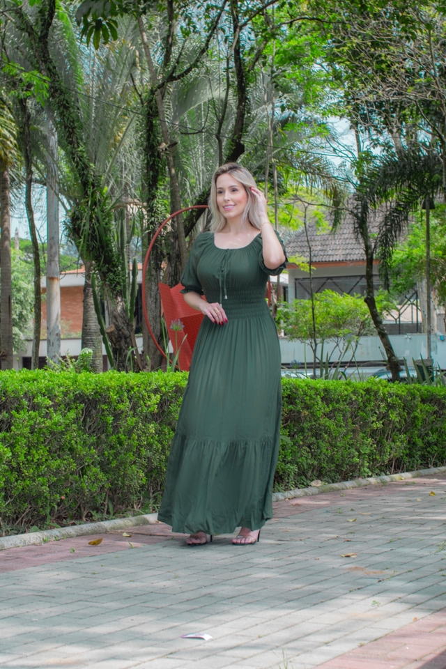Vestido verde cheap ciganinha