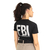 Camiseta Feminina Militar Baby Look Estampada FBI | Preto