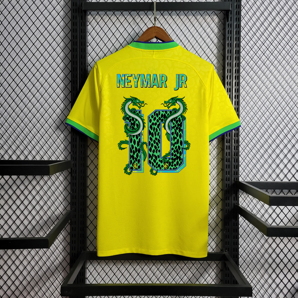 Camisa Seleção Brasileira com personalização de dragões - Amarela -  Masculina