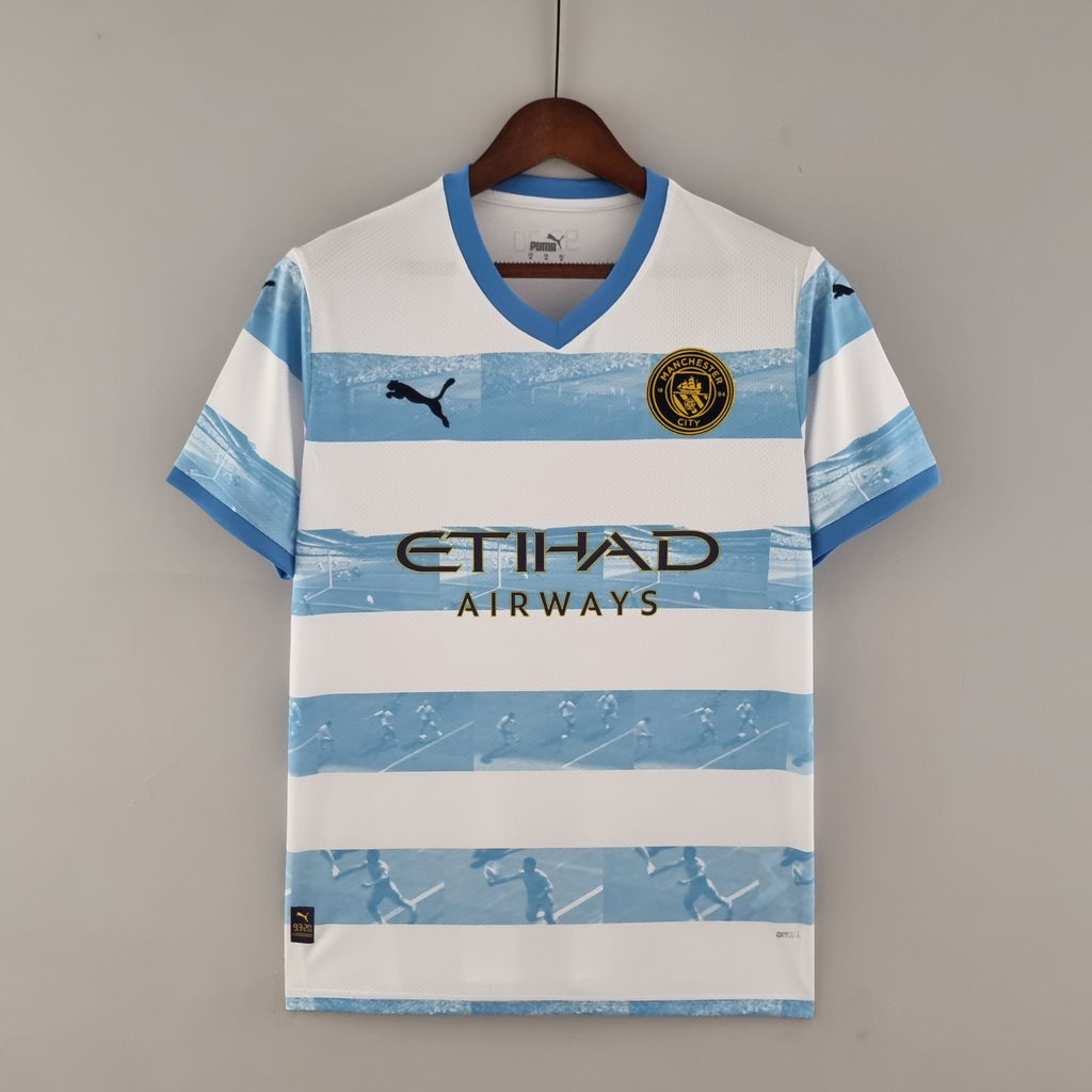 Camisa Manchester City Treino 22/23 Torcedor Puma Masculina - Azul e Branca