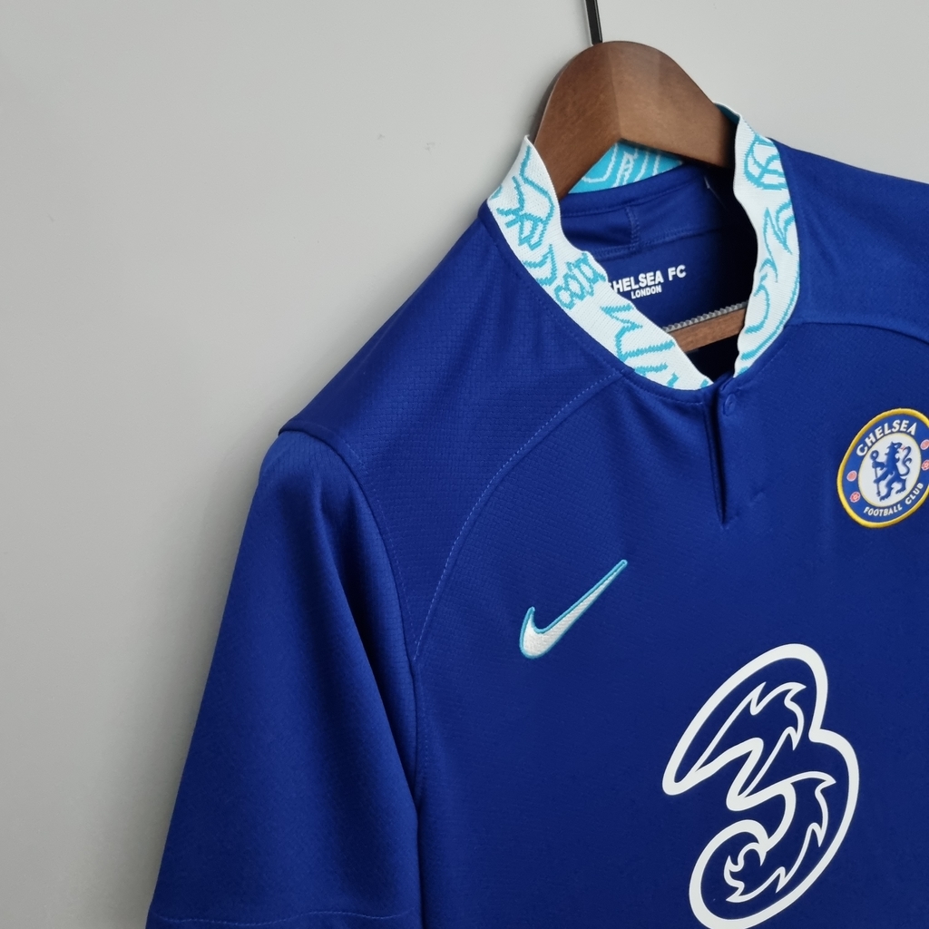 Camisa Chelsea Home 21/22 Nike Azul Patch Mundial Por Apenas R$ 189,90