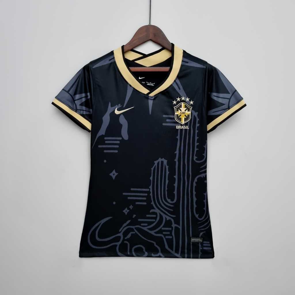Camisa Brasil 2022 Torcedor Nike Feminina - Preta