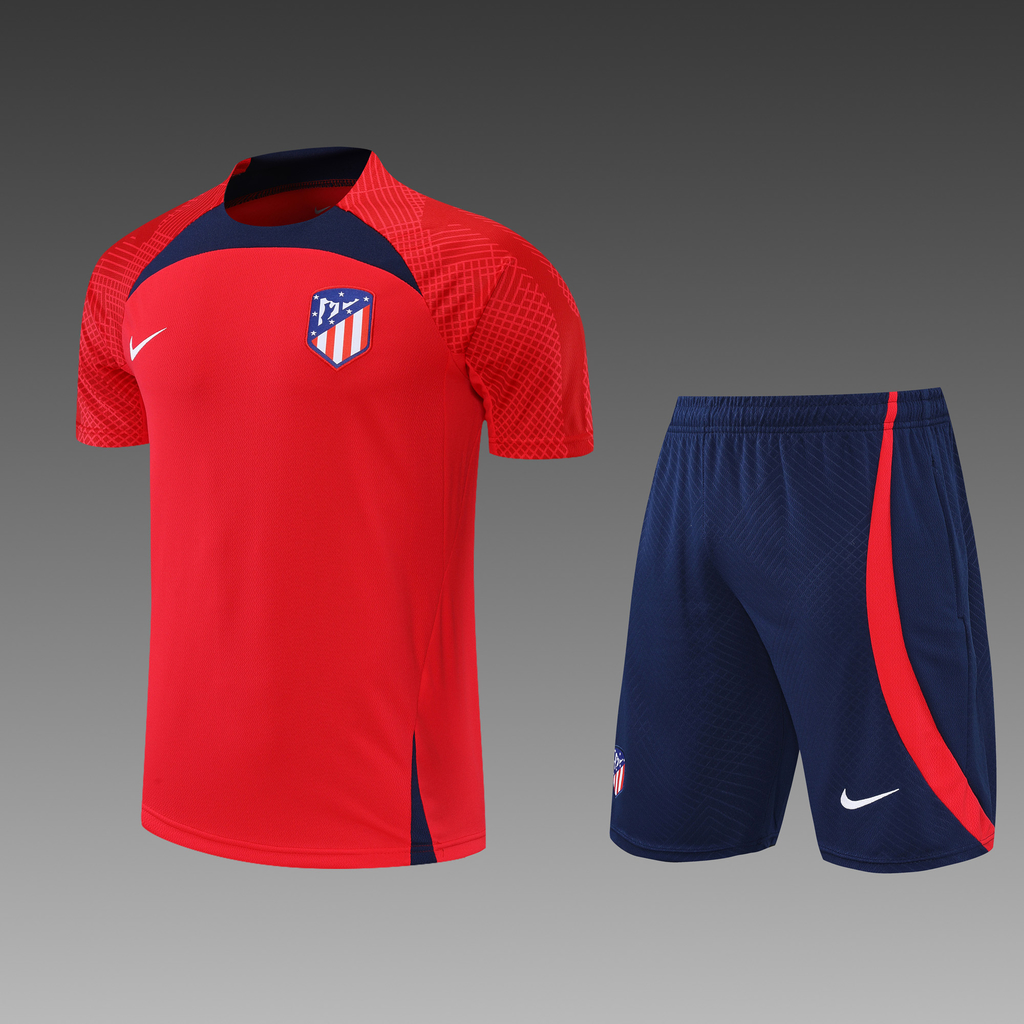 Camisa e Short - Atlético de Madrid - Azul e Vermelho- Treino - 22/23