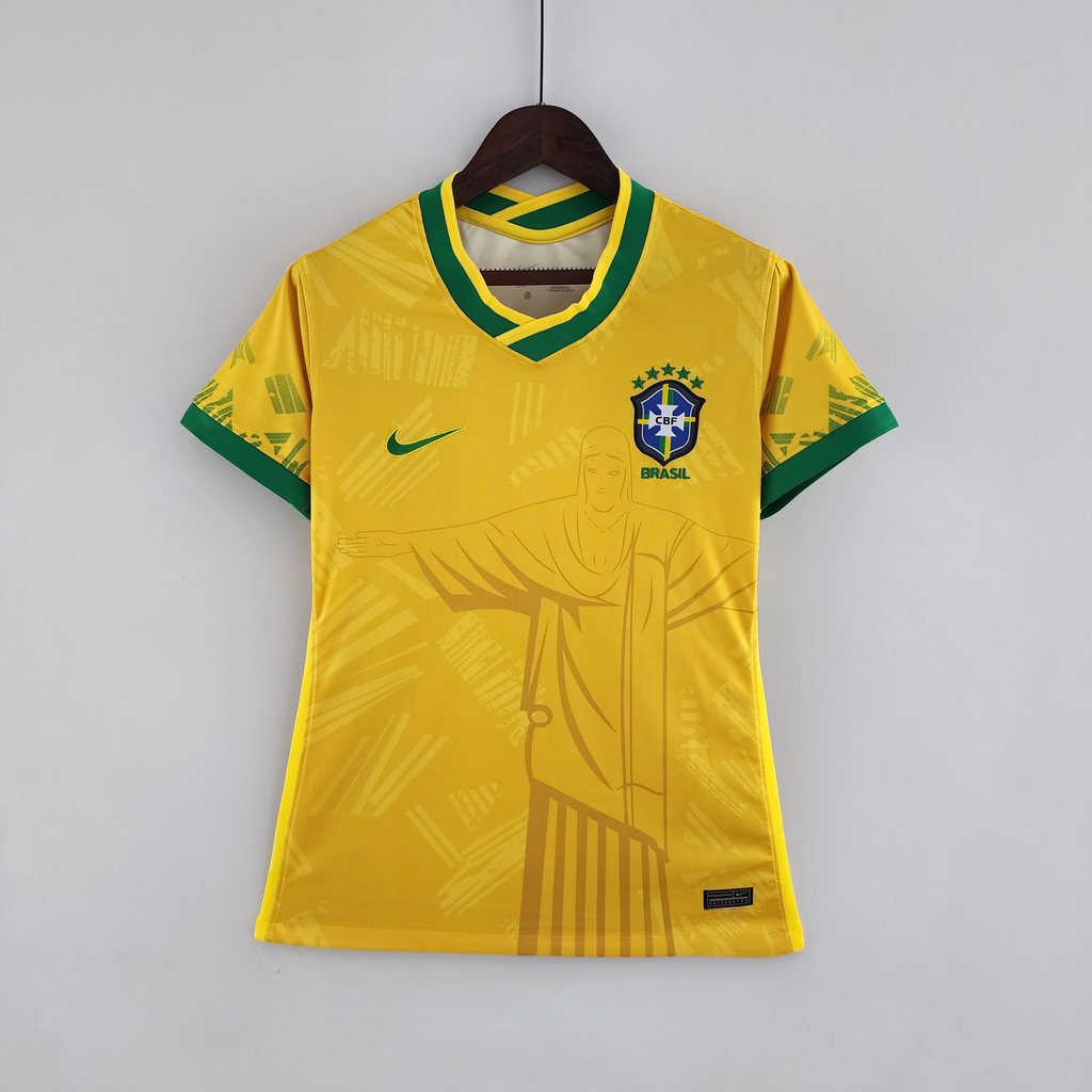 Camisa Brasil Home 2022 Torcedor Nike Feminina - Amarela