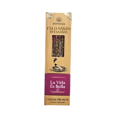 Sahumerios Palo Santo BUENA ONDA LA VIDA ES BELLA 8u Aromanza