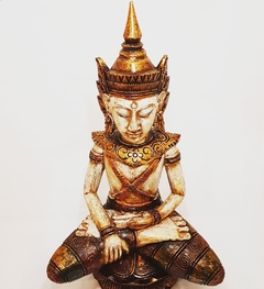 Buda Thai Sentado Blanco 60 cm Monte Kurama