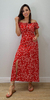 Vestido Feminino Decote Ombro a Ombro Floral Midi