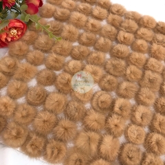 Pompom achatadinho de pelúcia 3cm - 2 unidades