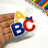 Aplique de acrílico escolar ABC G curvado - unidade