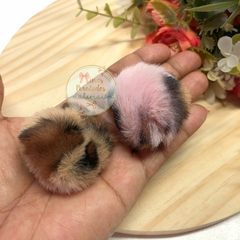 Pompom de pelúcia 4cm oncinha - unidade