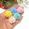 Pompom de malha 2,5cm Candy Colors - MISTO c/ 5 unidades