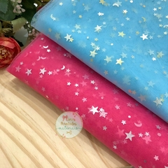 Tecido tule com estrelas - 50cm*50cm - comprar online