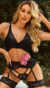 Conjunto Sensual com Bojo de Renda e Cinta Liga - Preto Ref. 1594 na internet