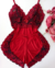 Baby doll Vermelho e Preto Com Renda - Ref.1580