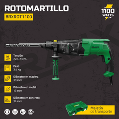 Rotomartillo Taladro Percutor 1100w Branx Con Accesorios BRXROT1100 - comprar online