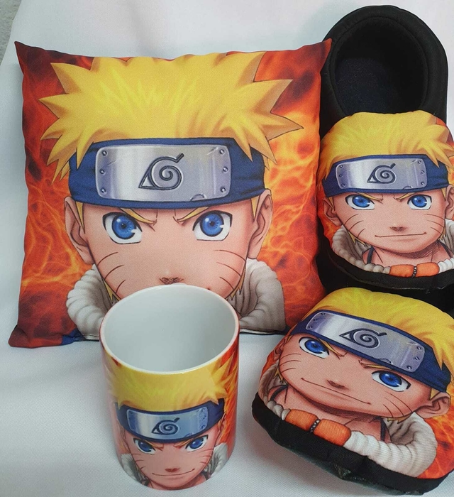 Caneca E Almofada + Kit Personalizado Naruto Sasuke Sakura