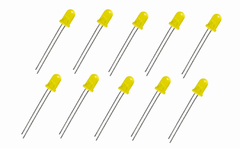 LED Difuso Amarelo 5mm x 10 Unidades