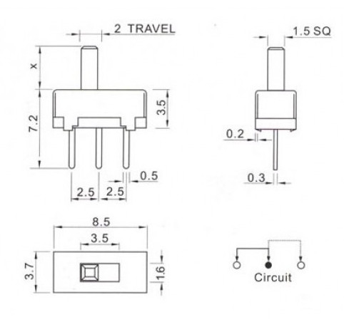 Chave liga-desliga reversível para protoboard