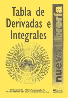 TABLA DE DERIVADAS E INTEGRALES ANILLADO