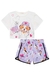 Conjunto Infantil Blusa Boxy em M.Malha e Shorts em Nylon Dog Cool - Infanti