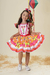 Vestido Festa Junina Infantil Luxo Moderno Detalhes Pink Coração - Fanfarrinha - comprar online