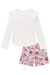 Conjunto Infantil Blusa em Cotton Ursinha Strass Fashion Princess e Shorts Saia em Molecotton estampado - Infanti - La Mel Modas e Acessórios Kids