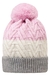 Touca Gorro Infantil em Tricot Trabalhado Tricolor Pompom - Kukie