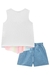 Conjunto Infantil Blusa Boxy em Canelado e Tule Coloridos Neon e Shorts em Jeans Arkansas - Infanti na internet