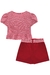 Conjunto Infantil Blusa Boxy em Malha Vichy Listrada e Shorts-saia em Sarja Pita Festas by Infanti na internet