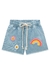 Shorts Infantil em Jeans Arkansas Apliques em Crochê - Kukiê