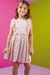 Vestido Infantil em Malha Plissada Rose Detalhes em Fios Prata e Babado - Infanti - comprar online