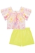 Conjunto Infantil Blusa Boxy em Viscose Borboletas e Shorts em Tricoline Flora by Infanti na internet