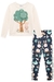 Conjunto Infantil Blusão em Moletom Linho Arvore e Legging em Molecotton Alecrim By Kukie