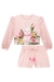 Conjunto Infantil Blusa Manga Longa Estampa Poá Coelho e Shorts em Viscose Flora by Infanti