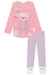 Conjunto Pijama Infantil ML Blusa em M.Malha e Calça em Malha Fresh Ursinhos Estrelas - Infanti