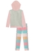 Conjunto Infantil Blusão Alongado em Moletom c/Capuz Happy e Legging Color em Molecotton na internet