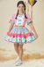 Vestido Festa Junina Infantil Luxo Estampado Crochê - Fanfarrinha - comprar online