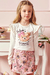Conjunto Infantil Blusa em Cotton Ursinha Strass Fashion Princess e Shorts Saia em Molecotton estampado - Infanti - comprar online