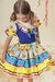 Vestido Festa Junina Infantil Luxo Três Babados Estampado Girassol - Fanfarrinha - comprar online