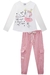 Conjunto Infantil Blusa ML em Cotton Unicórnio Bailarino e Calça Jogger Suede Bolsos Lateral - Kukie