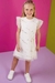 Vestido Infantil em Malha e Tule com Detalhes Bolinhas Douradas e Laço Lateral Frontal - Infanti - comprar online