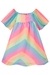 Vestido Infantil em Chiffon Brilho Colorido Neon Festas - Kukiê