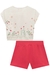 Conjunto Infantil Blusa Boxy em Cotton Linho Menina Floral e Short Saia em Molevisco Babado - Kukie - La Mel Modas e Acessórios Kids