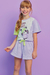 Conjunto Pijama Infantil Blusa Boxy Over Panda Sleep Time e Shorts em Meia Malha - Infanti - comprar online